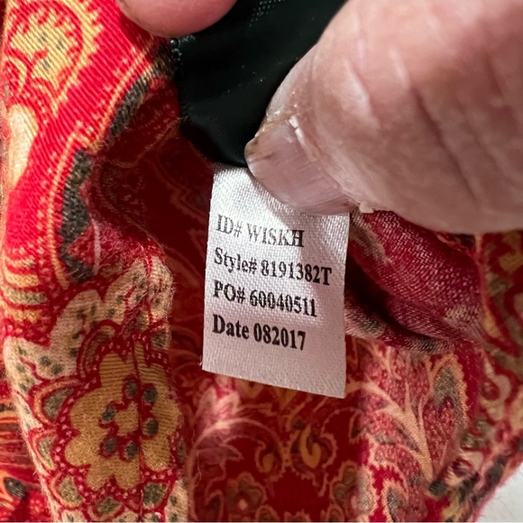 Lauren Ralph Lauren Sz L Monogramed Paisley Button Front Night Shirt Top Pajama - Picture 8 of 11